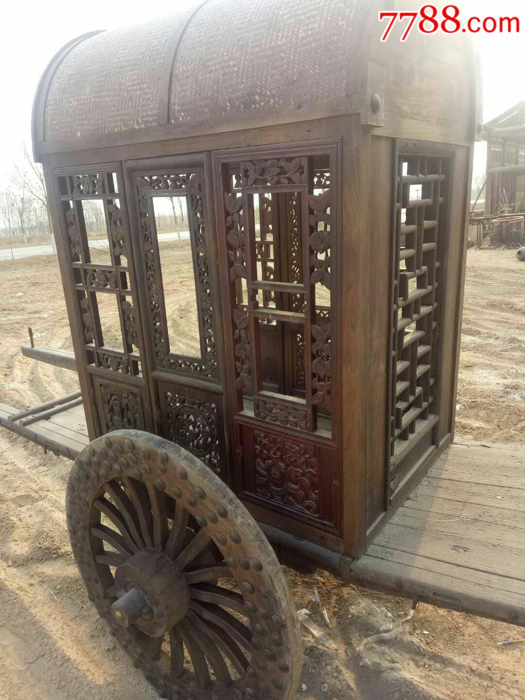 清代老马车一辆完整尺寸如图正常使用.