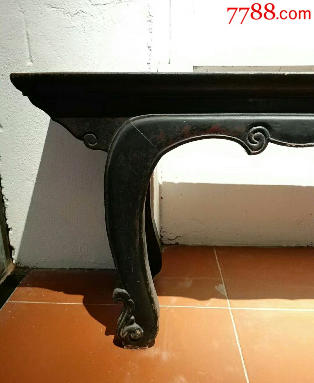 清代楠木长椅,造型精致,起线完美,品相完整,长128厘米宽25厘米高50