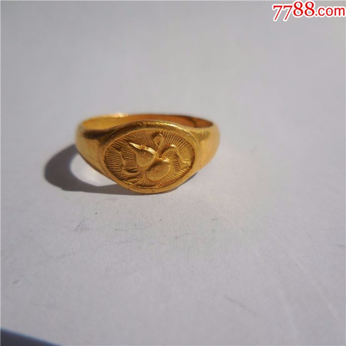 葫芦图案老金戒指
