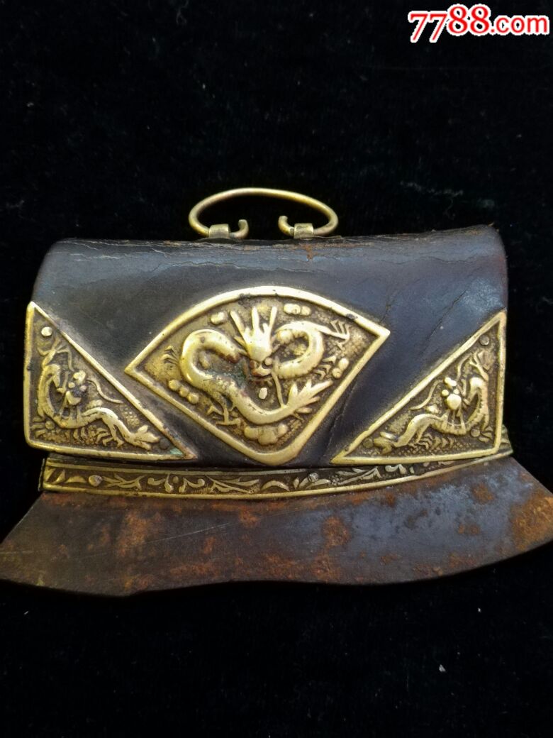 清代新*用龙纹火镰一个