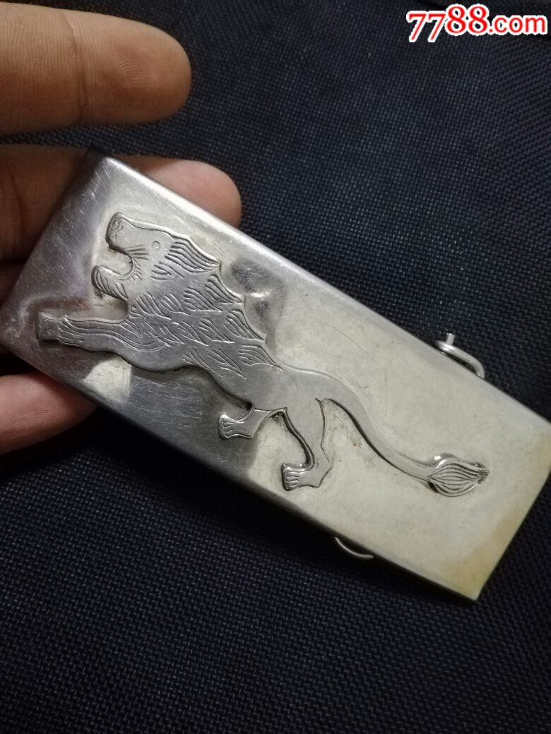 手工自制白钢皮带扣