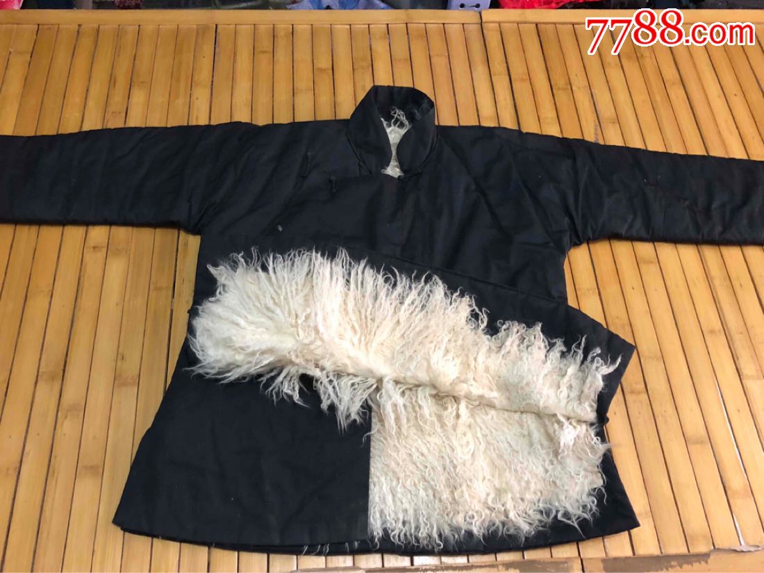 库存老式羔羊皮大襟马褂
