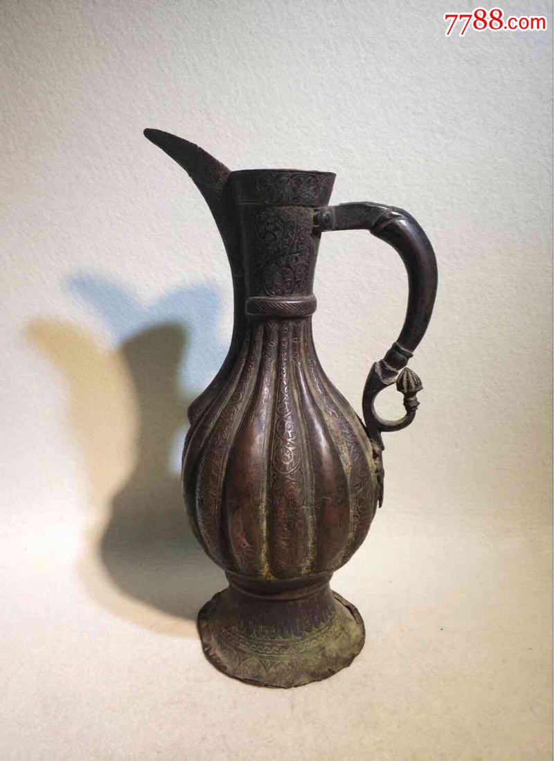 明代铜执壶,造型大气,工艺精湛,包浆一流
