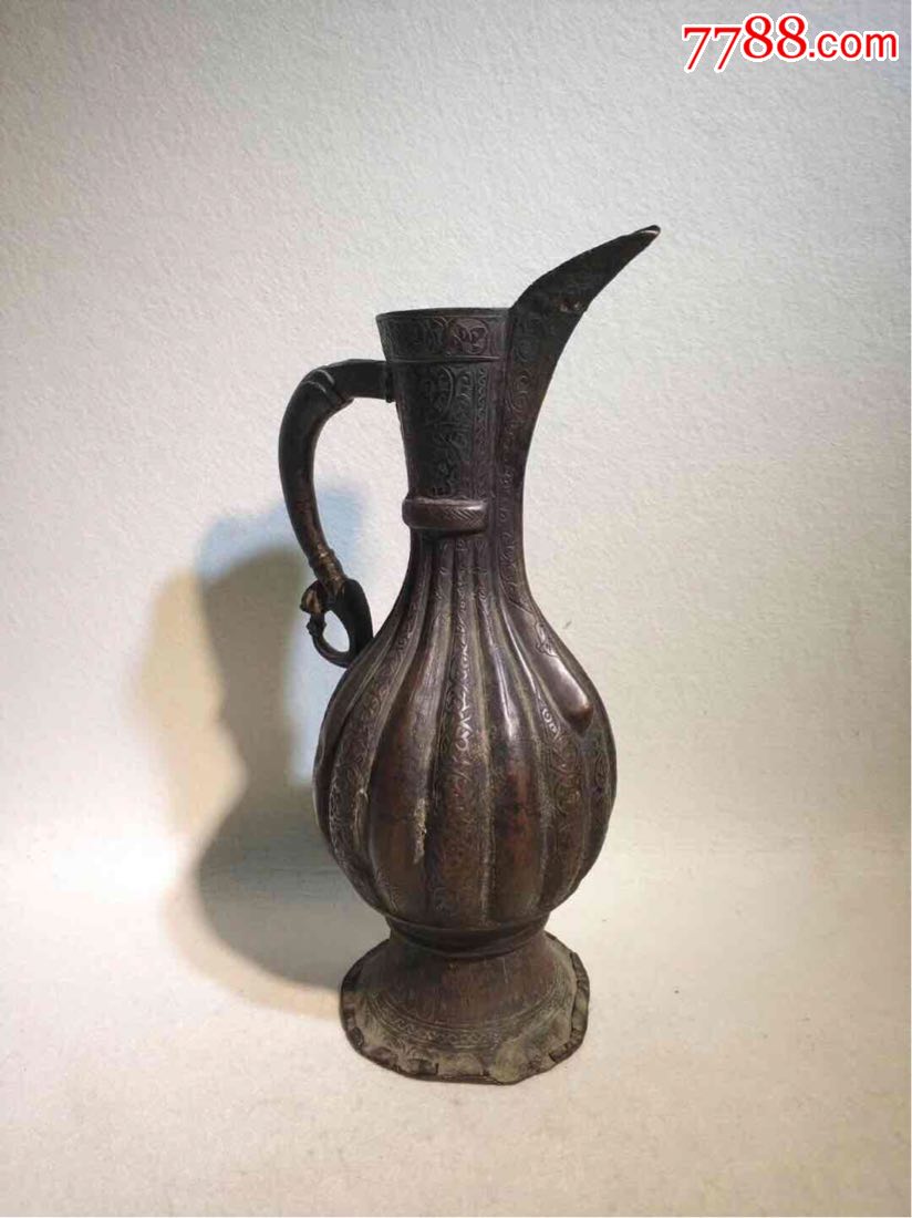 明代铜执壶,造型大气,工艺精湛,包浆一流