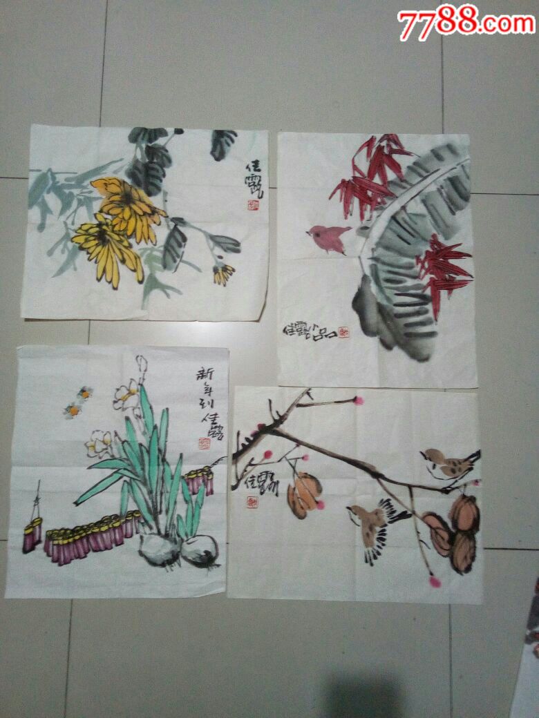 花鸟小品,宁佳露画