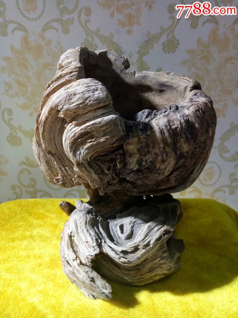 民国自然根雕花盆