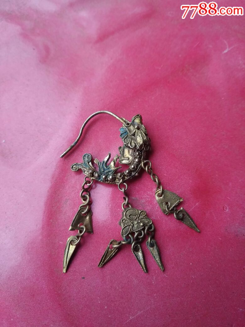 清代龙头耳环
