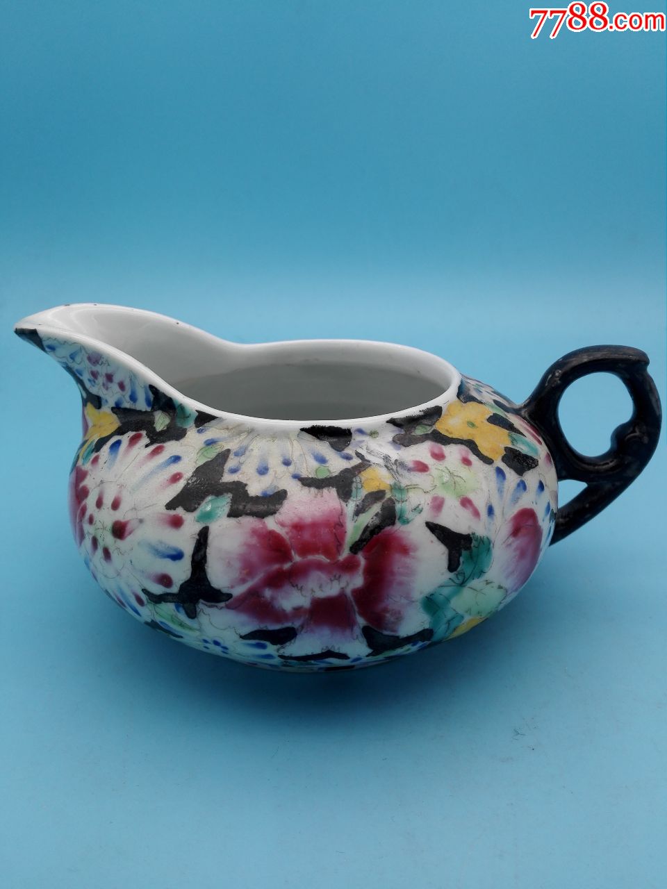 民国光绪款粉彩百花不落地公道杯