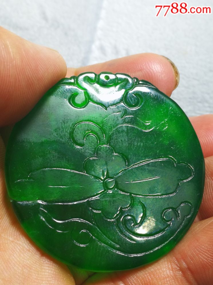 清代老翡翠牌子,包老,保真翡翠,水头好,颜色漂亮