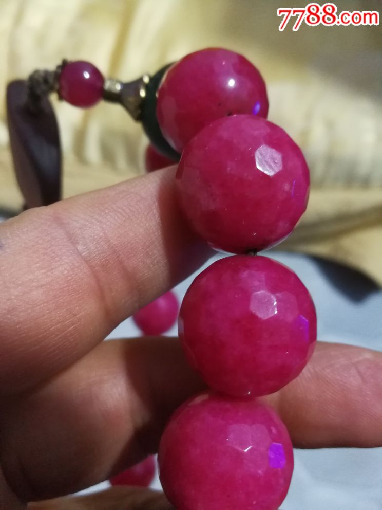 清代直径2,0老碧玺十八子手串,包老,保真