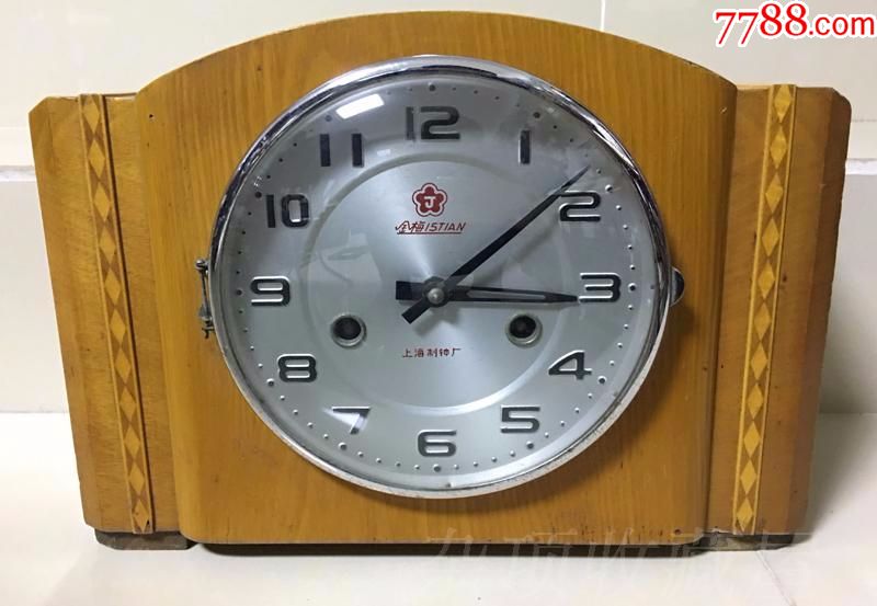 老座钟八十年代上海钟厂出金梅牌15天座钟机械台钟怀旧收藏正常走时