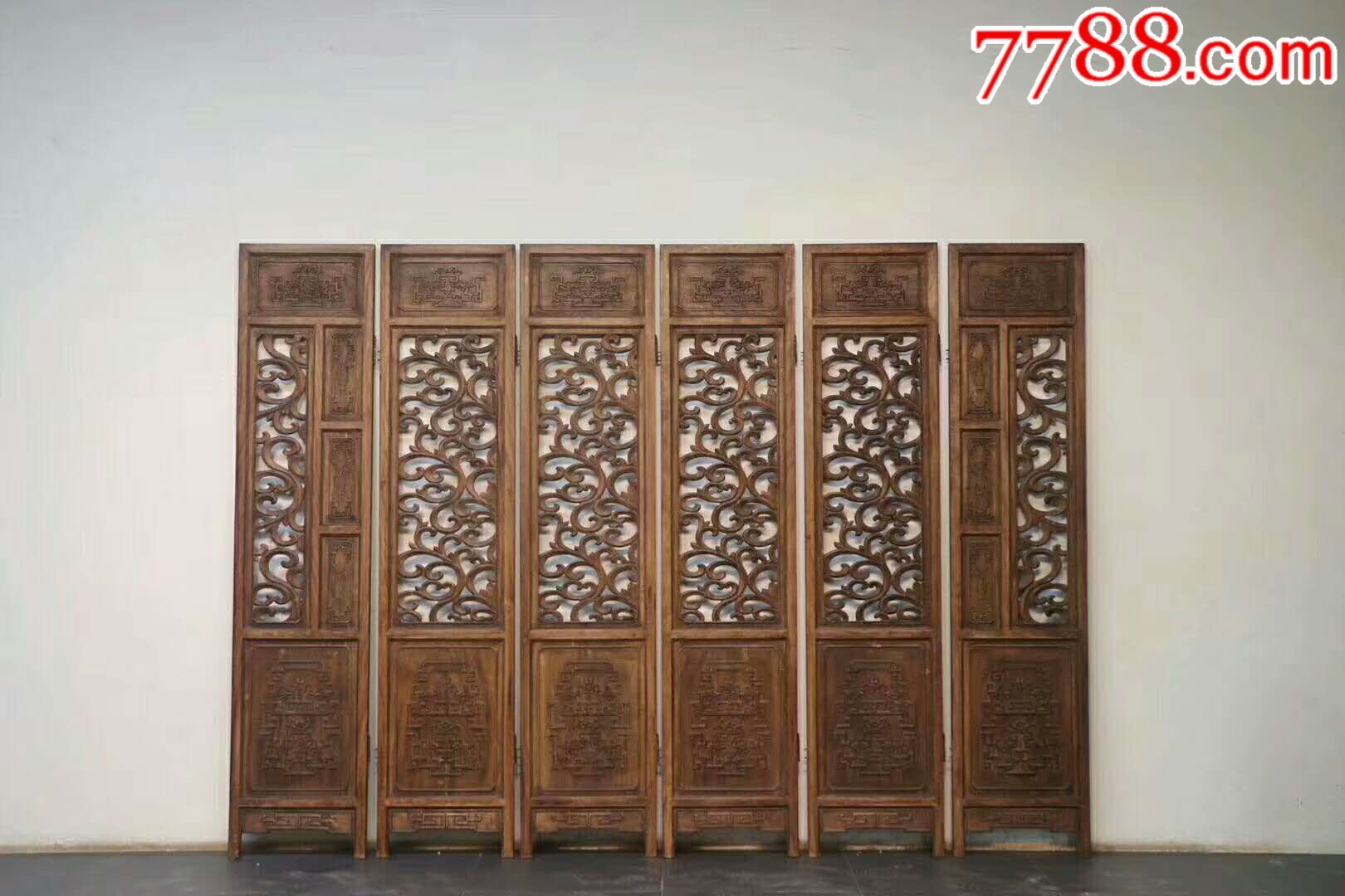 清代草花梨隔扇