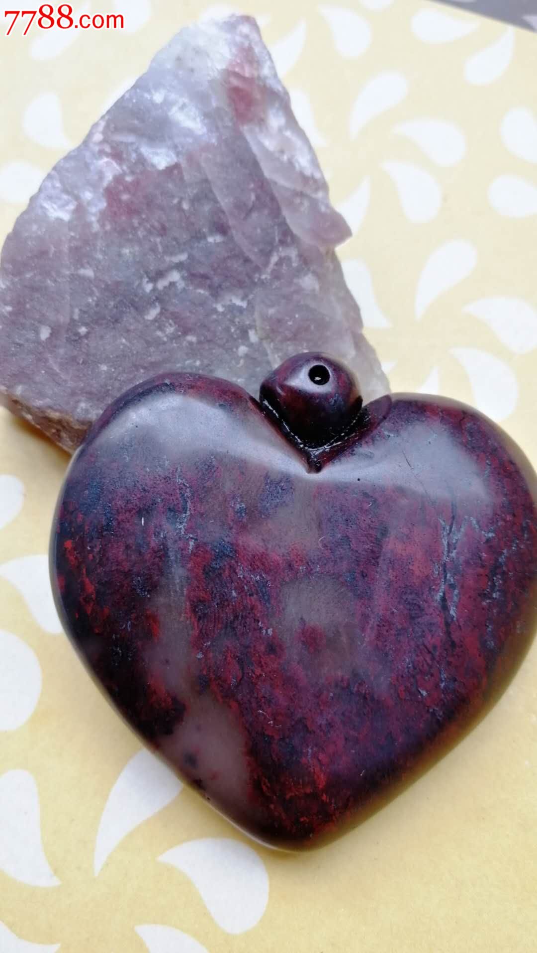 天然桂林鸡血玉朱砂玉大件坠饰