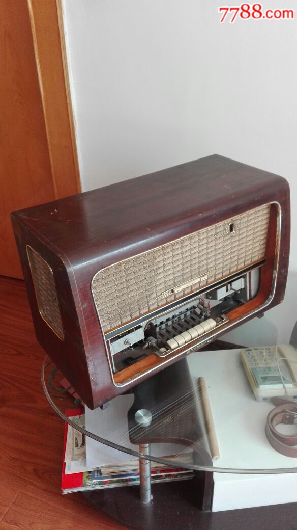 德国制造超大古董名机stassfurt收音机品位高端罕见三个喇叭的名品