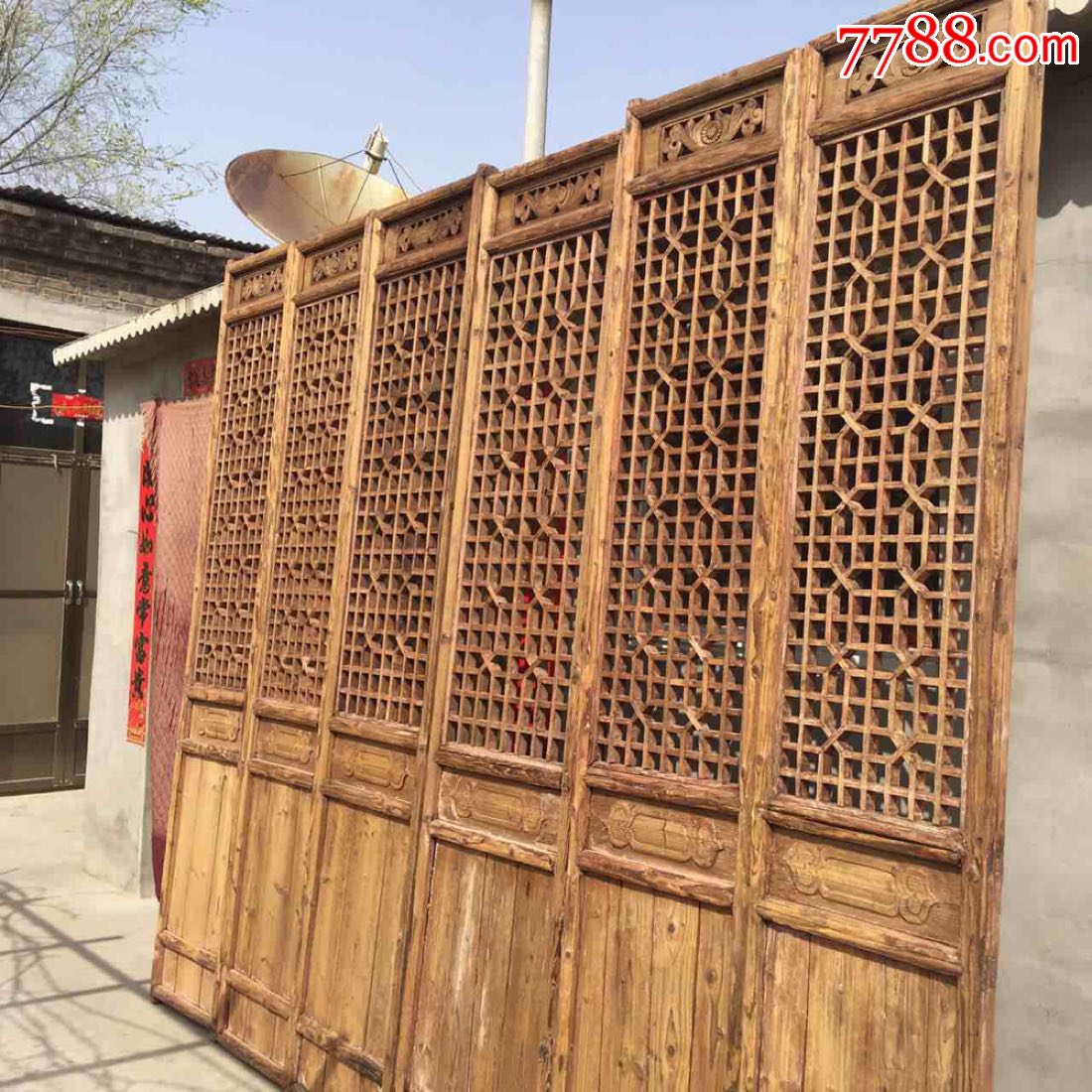 做工精致漂亮,整体素雅花棂美观实属少见,清中期,单片尺寸,高2