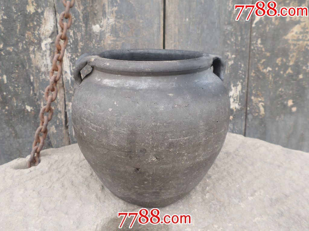 古玩杂项民俗怀旧老物件瓷器陶器老缸瓦罐影视剧道具双系灰陶罐子