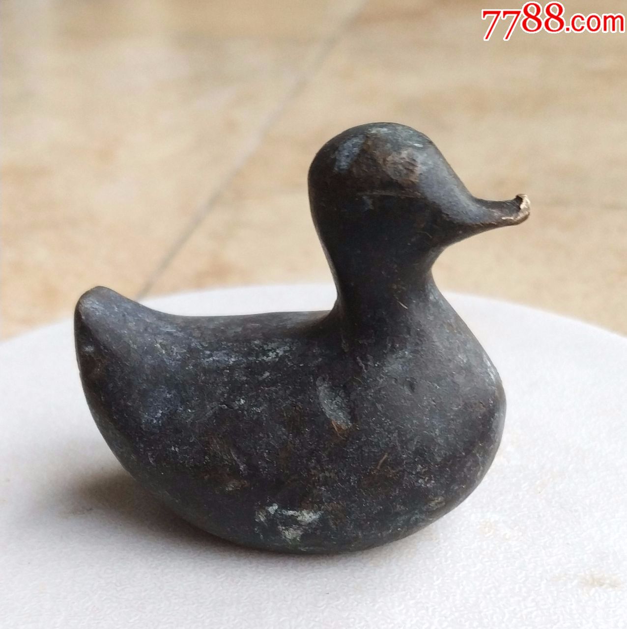 老物件,铜鸭子,实心铜鸭子摆件