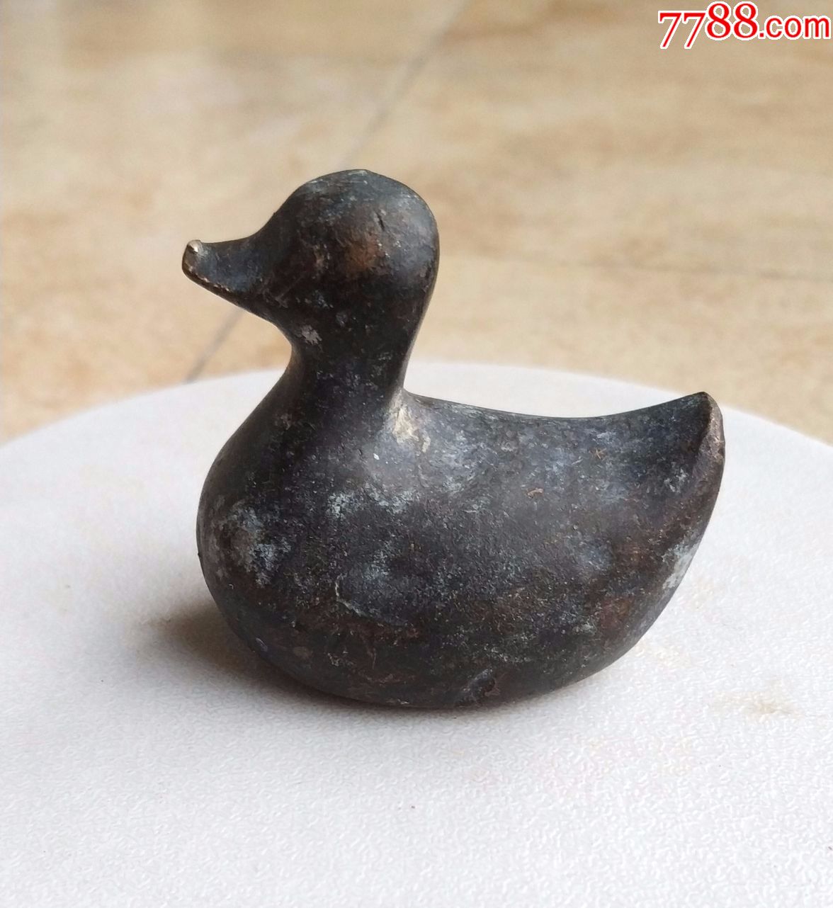 老物件,铜鸭子,实心铜鸭子摆件