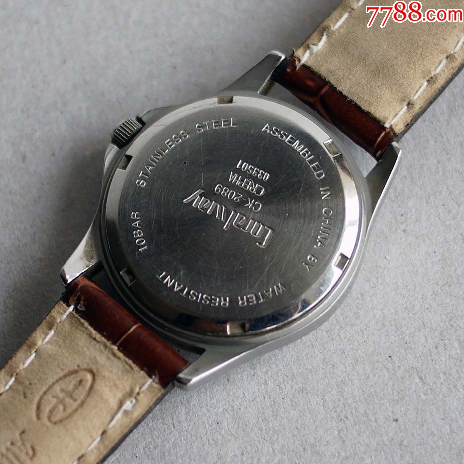 coralway手表军表款灰盘手表日本机芯走时准确