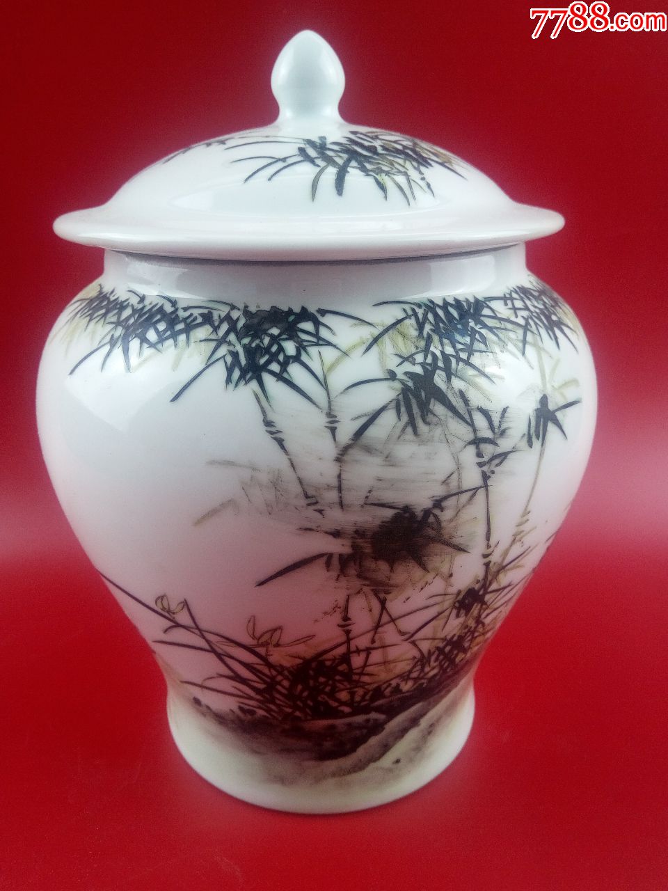 建国初期手绘水墨茶叶罐(志辉与王春生合作,底款:御青)