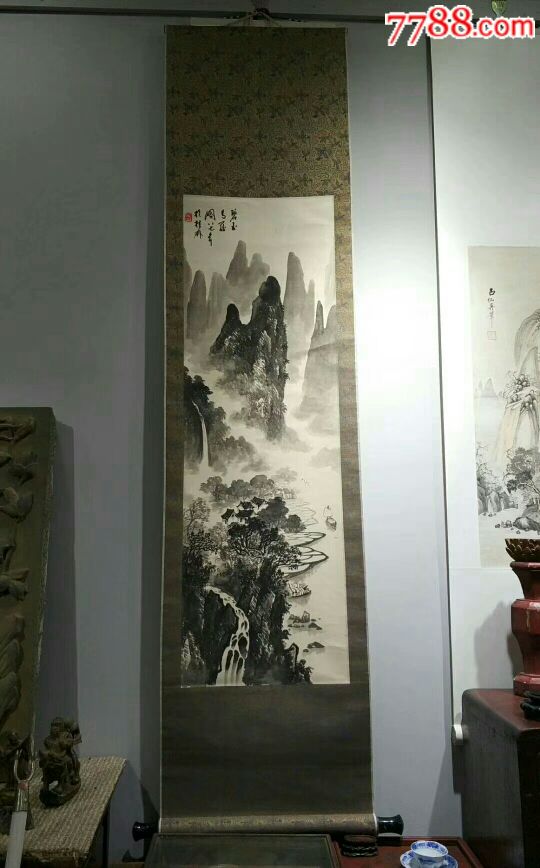 回流老山水画,画工精美,品相完整,长102厘米宽33厘米-价格:960元-se58907510-山水国画原作-零售-7788收藏__收藏热线