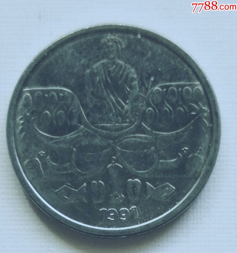 外国钱币巴西50centavos硬币1991