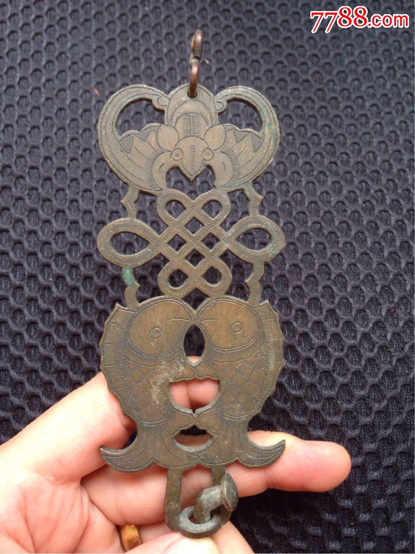 单只帐勾——福在眼前和双鱼图案【不议价不包邮】