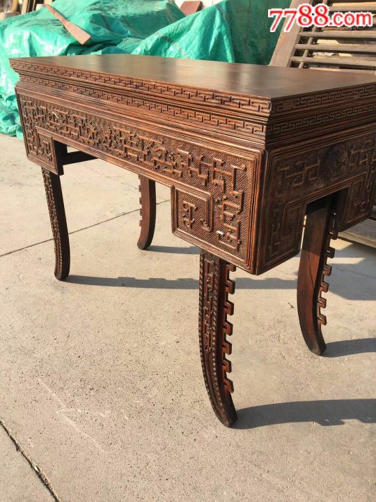 解放前后花梨木仿汉代刀币供桌一个.做工精细.