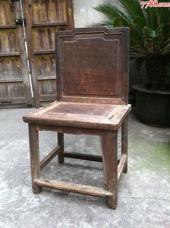 清代榉木壶洞门牙板小靠背椅子洗脚椅￥22010品99苏作清代老榉木小