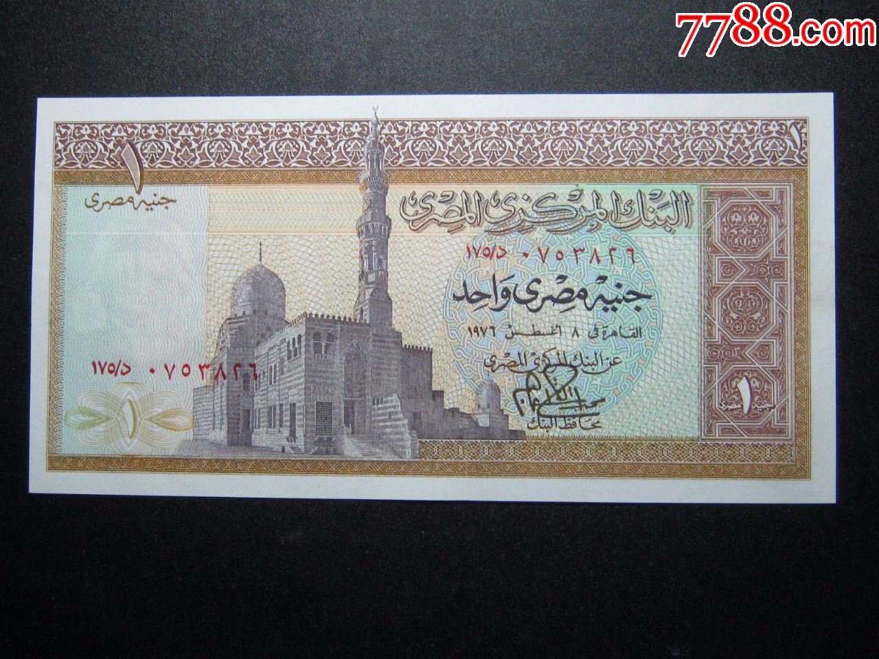 有点自然油墨埃及1镑1976年全新保真