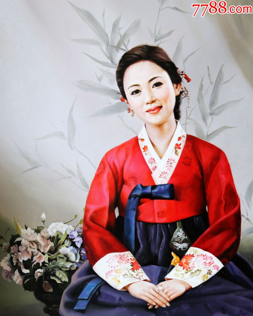 朝鲜画朝鲜油画朝鲜人物油画朝鲜一级画家车国南