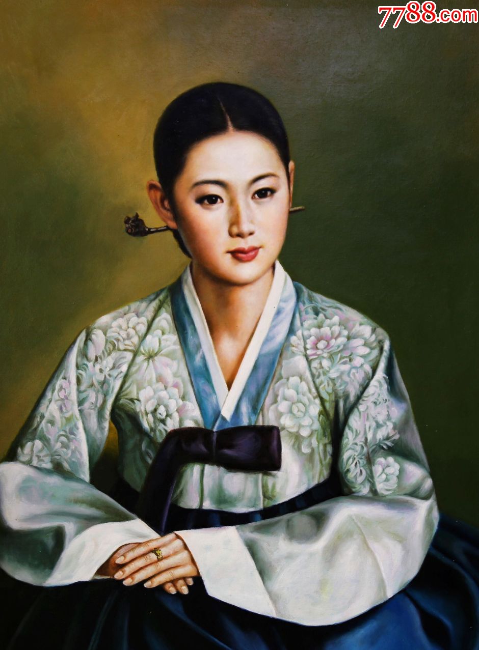 朝鲜画家少女图片