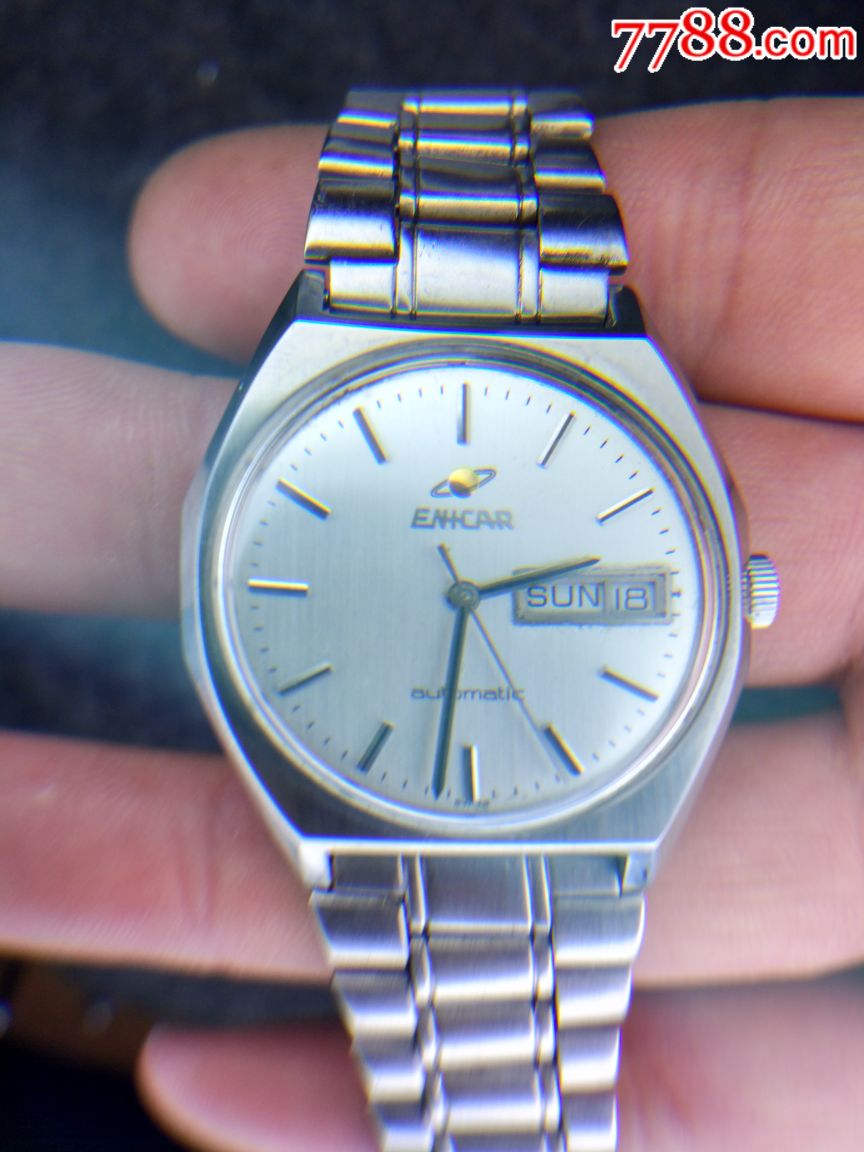 英纳格2846机芯全自动双日历机械机芯男表,走时准确,已做洗油保养