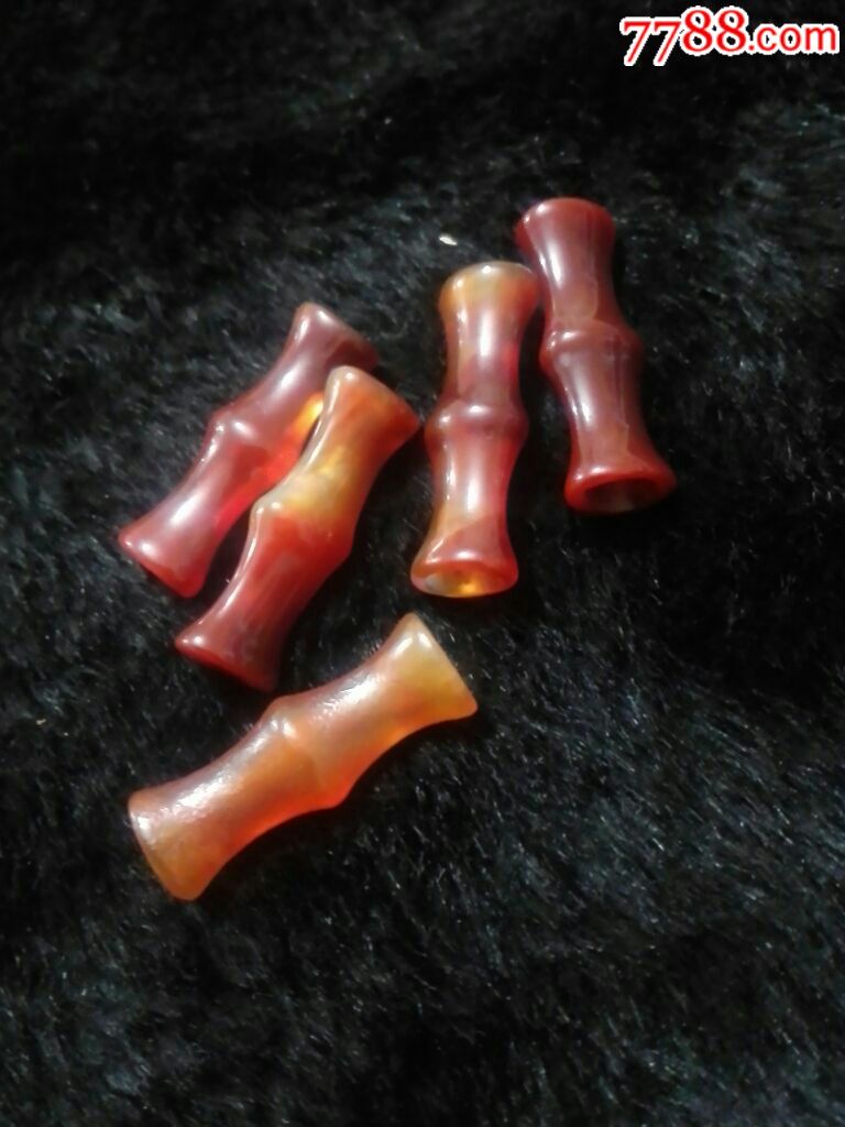 战汉时期老天然玛瑙珠竹节管……5个