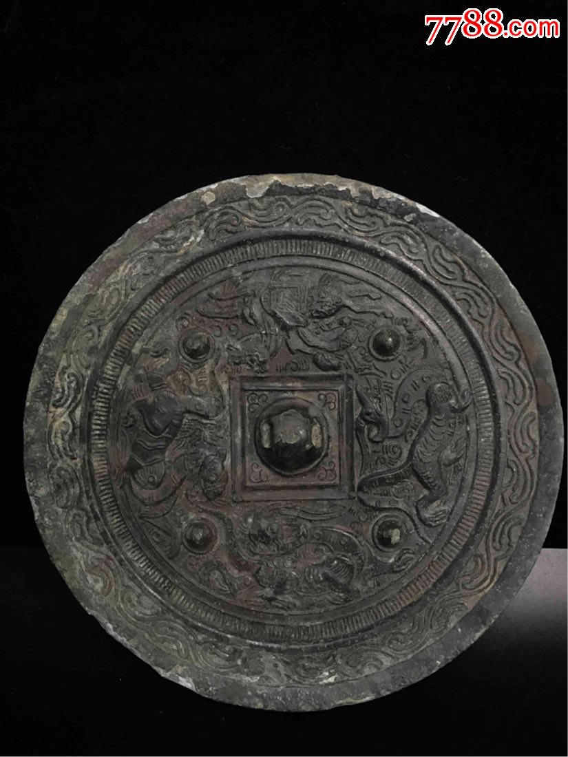 汉代四神兽铜镜图片