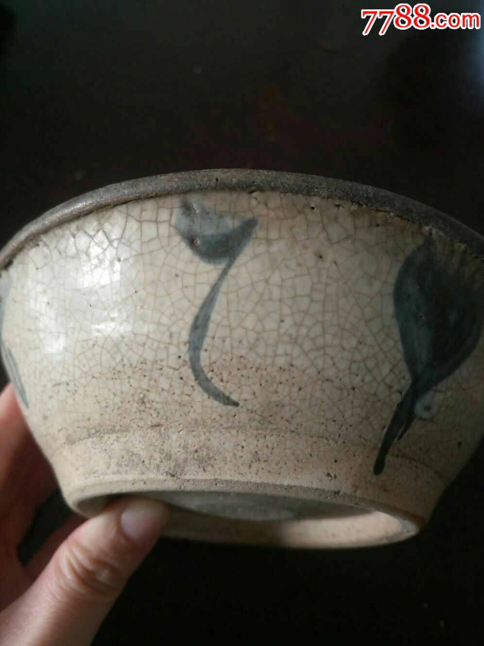 清中期冰裂纹开片青花茶碗酒碗-se59212417-青花瓷-零售-7788收藏