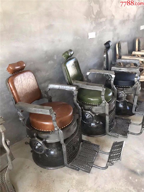 老式铸铁理发椅子老式铸铁剃头凳子老物件_价格1500.