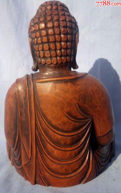 清代黄杨木雕佛像释加牟尼佛_价格1700.