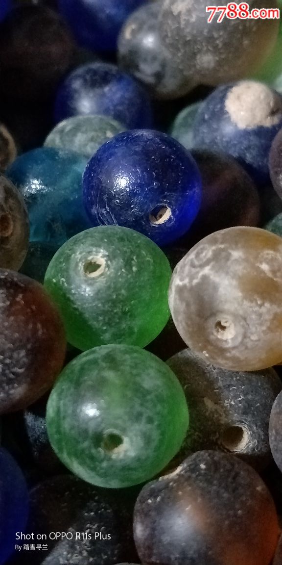 拘马河出的老琉璃珠子