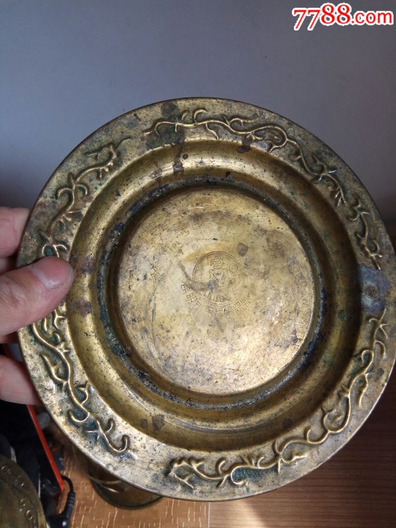 老铜鎏金火锅火锅一对