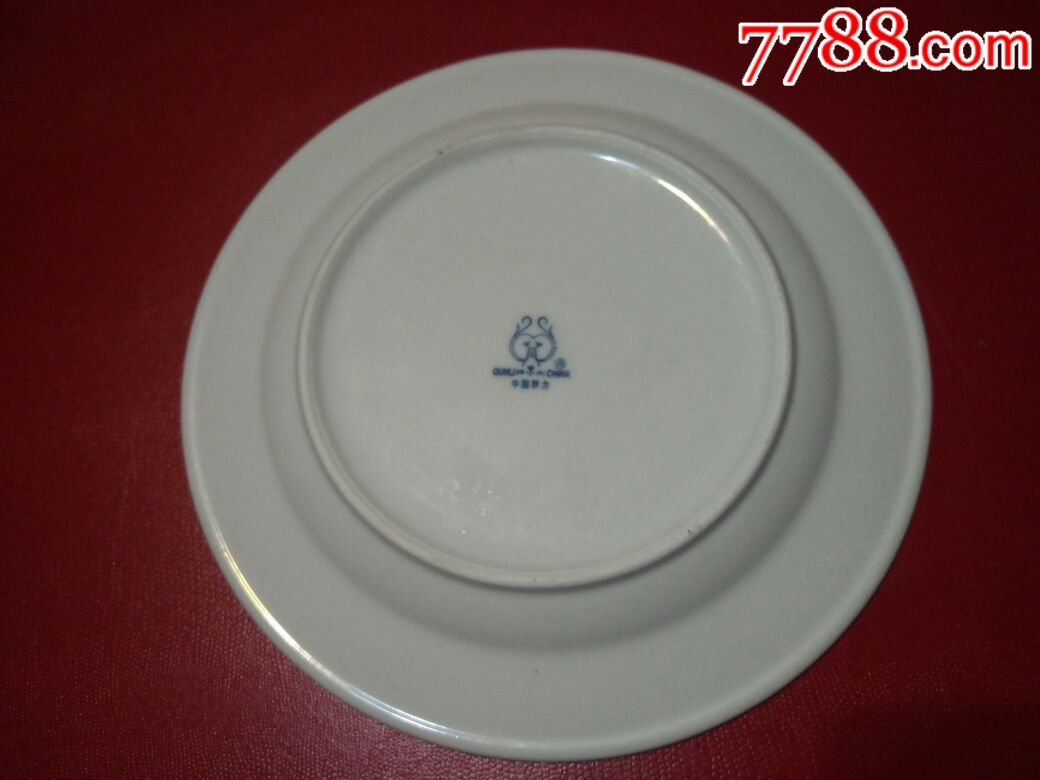 醴陵老瓷器釉下五彩手绘半满花盘群力蓝双凤强化瓷底款