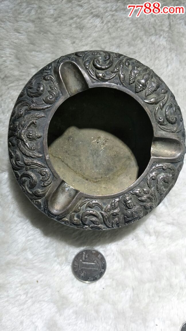 民国满洲时期纯银烟灰缸