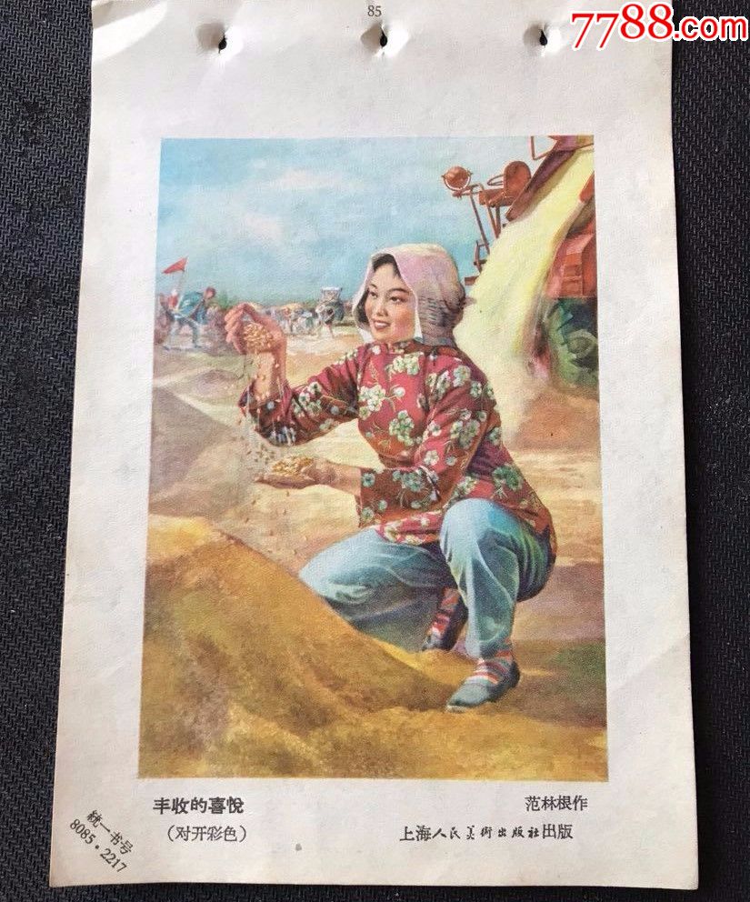 丰收的喜悦(大跃进妇女题材,上海1958,范林根作品)
