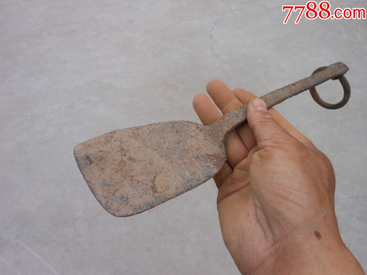 民间农具生产用具工具;铁质小铲铲35厘米*7厘米*6厘米