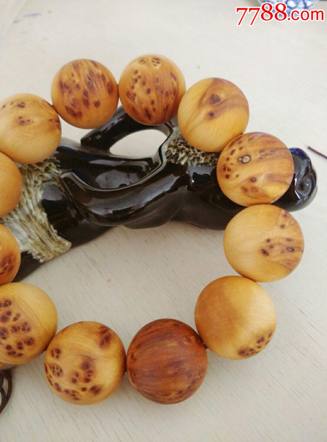 处理崖柏火焰纹留疤木手串佛珠