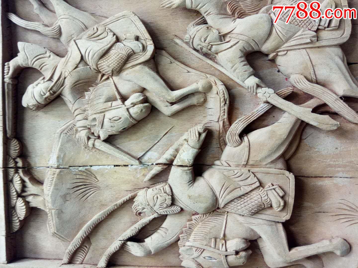 三顾茅庐,桃园结义-木雕花板-7788收藏__收藏热线