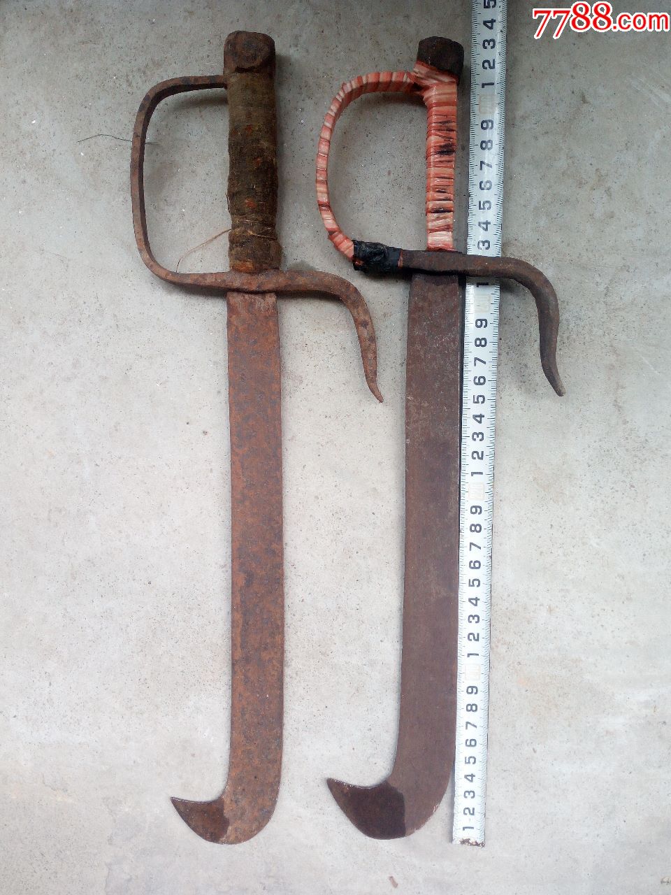清代钩镰一对.造型霸气
