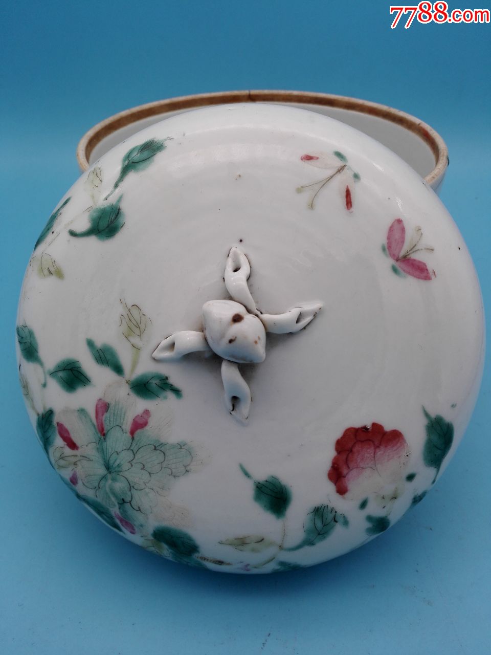 民国黄聚顺作细路粉彩一品富贵纹大盖罐