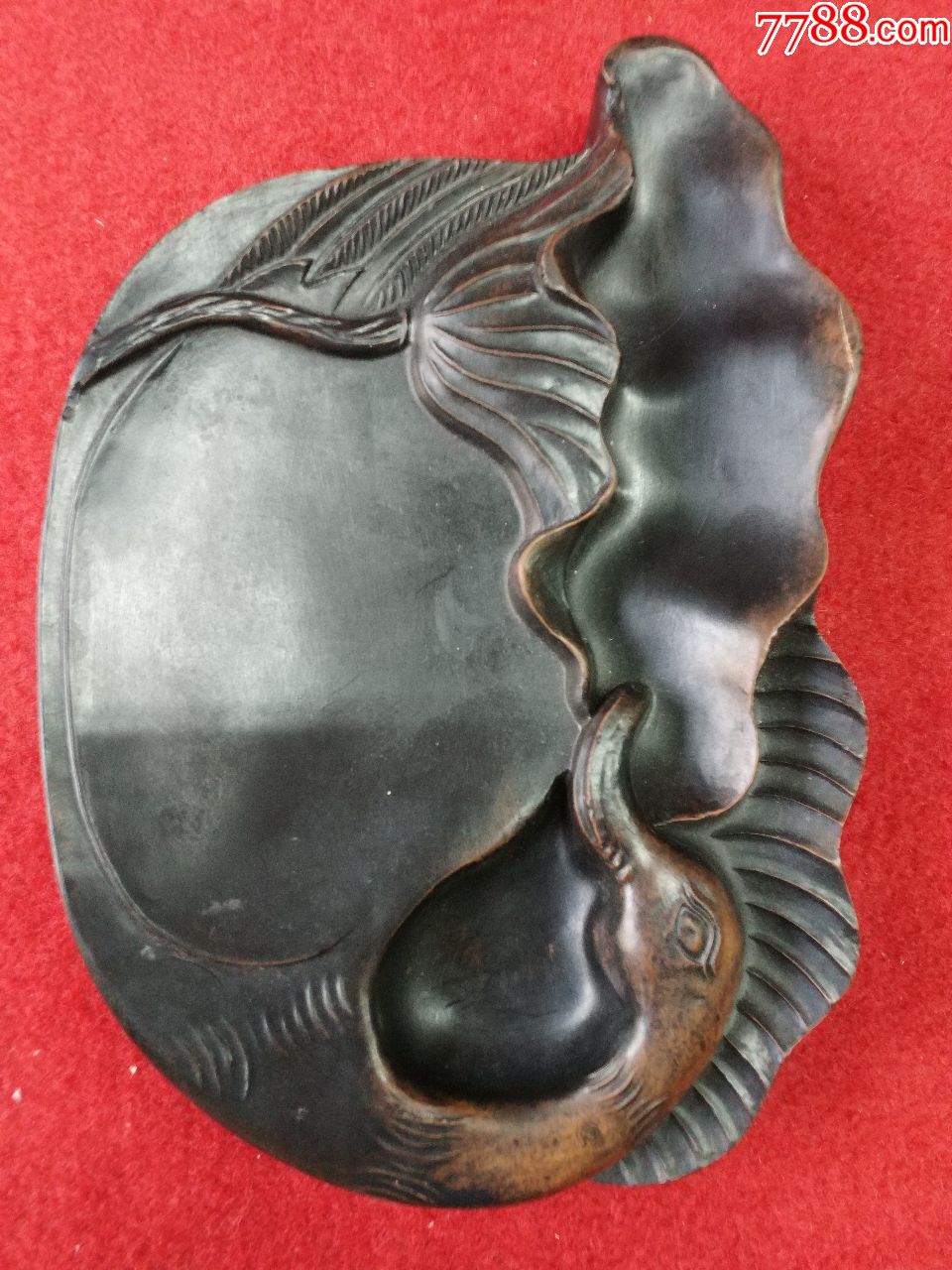 砚台澄泥砚莲叶鹅身