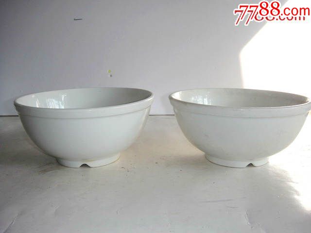 民国白釉大碗一对_单色白瓷_第2张_7788瓷器